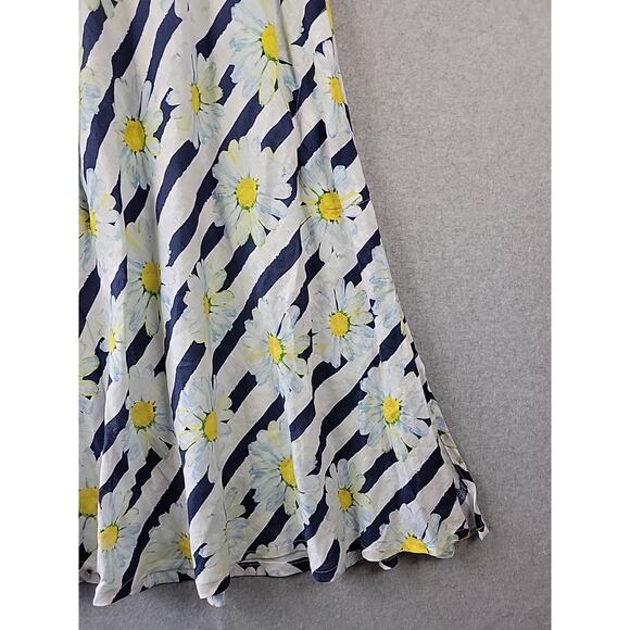 NWT Luiselle Italy 100% Linen White Floral Daisy SS Sundress Womens Med Pockets - Picture 5 of 13